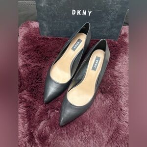 DKNY Black Leather Flats